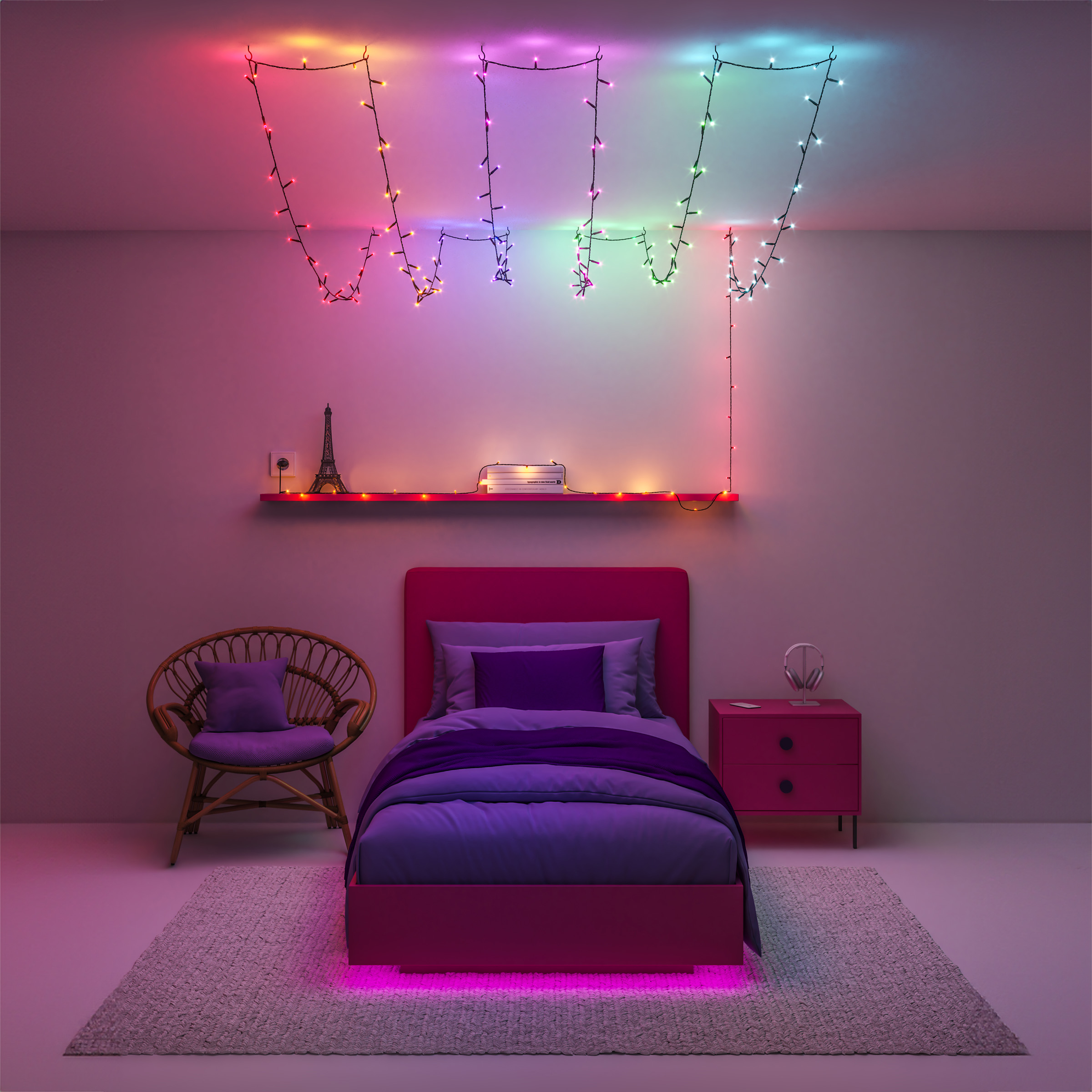 8720169076969 8720169076983 046677605506 WiZ Fairy Lights color bedroom Wifi LED EU NAM 9x16 PUP