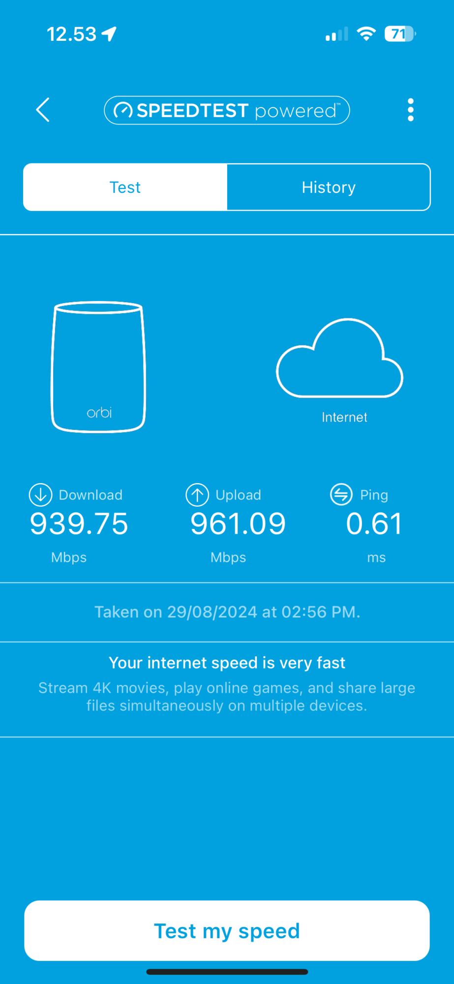 Orbi 970 Speedtest